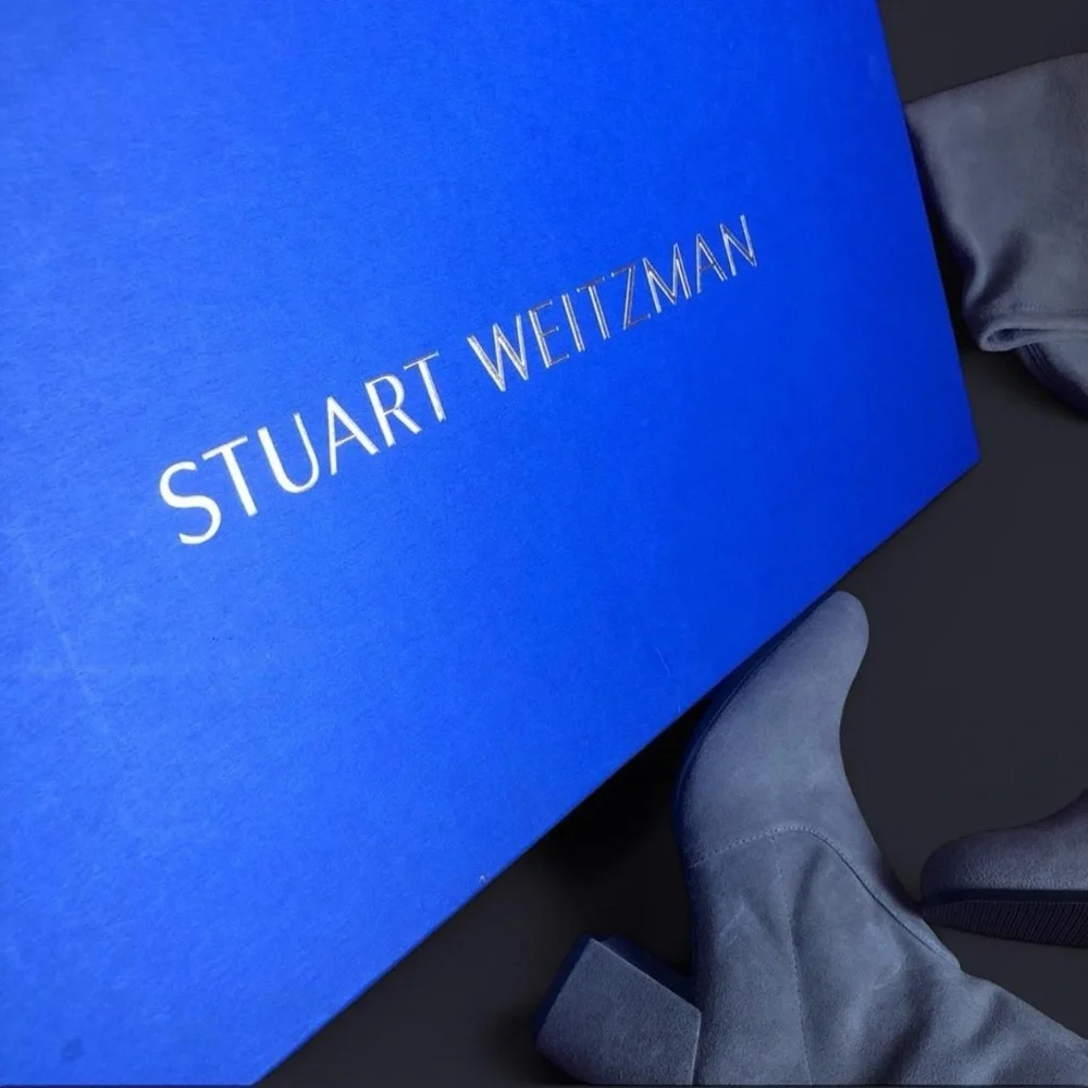 Stuart Weitzman Tieland Over the Knee Tall Flannel Grey Gray Suede Stretch Boots